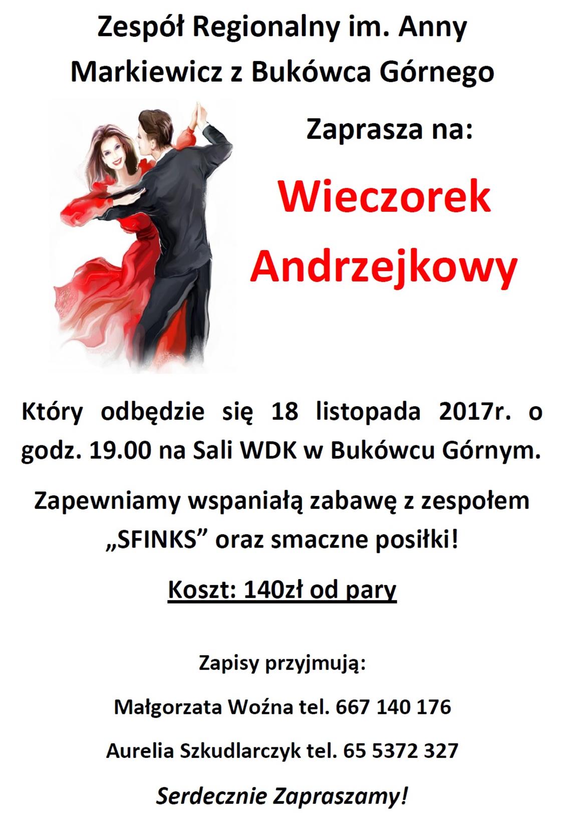 WIECZOREK ANDRZEJKOWY - zaproszenie