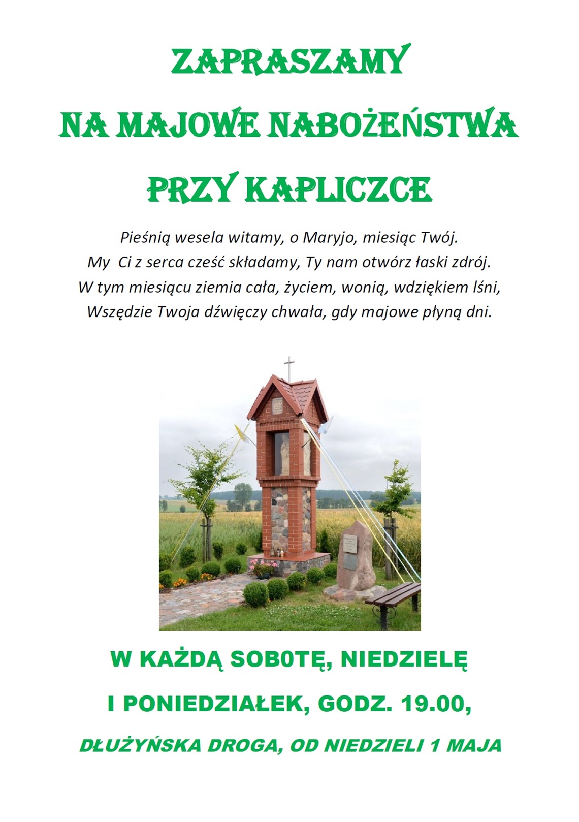 Zaproszenie na MAJOWE NABOZEŃSTWA